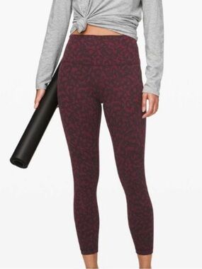 Lululemon Maroon Leopard Align Leggings